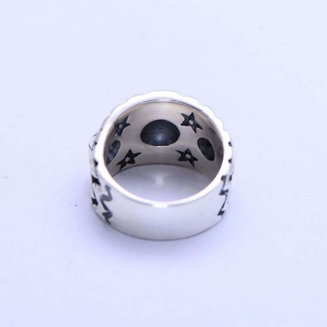 Pięcioramienny pierścień męski wykonany z prawdziwego srebra S925 w stylu retro - Wianko - 3
