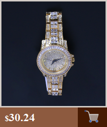 Zestaw luksusowych biżuterii męskiej: hip hop złoty zegarek, stylowa bransoletka i naszyjnik, lśniący wisiorek Ice Out - Wianko - 3