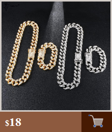 Zestaw luksusowych biżuterii męskiej: hip hop złoty zegarek, stylowa bransoletka i naszyjnik, lśniący wisiorek Ice Out - Wianko - 6