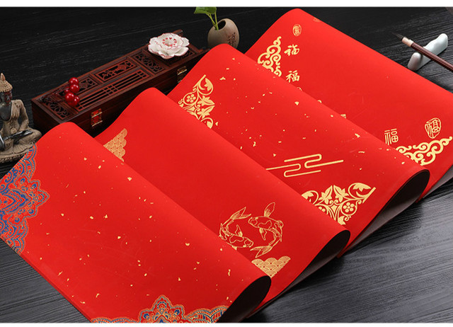 20 arkuszy czerwonego papieru Xuan chińskiego w motywy Batik - idealne do kaligrafii i dekoracji na chiński festiwal wiosenny i nowy rok - Wianko - 7