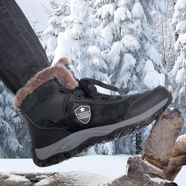 Męskie buty zimowe 2019, ciepłe pluszowe kostki, trampki ręcznie wykonane - Wianko - 16