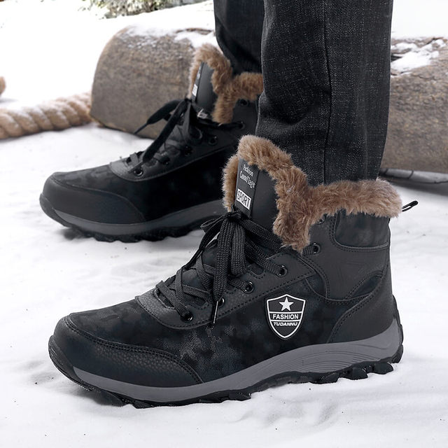 Męskie buty zimowe 2019, ciepłe pluszowe kostki, trampki ręcznie wykonane - Wianko - 11