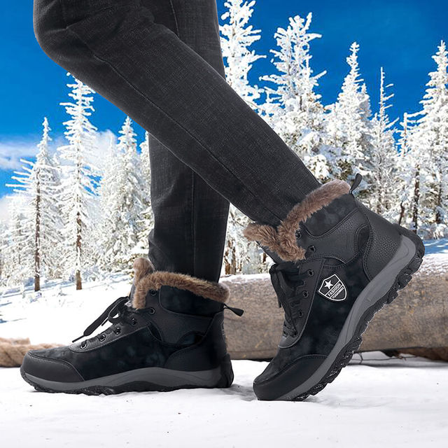 Męskie buty zimowe 2019, ciepłe pluszowe kostki, trampki ręcznie wykonane - Wianko - 15
