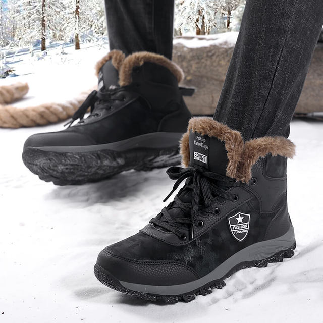 Męskie buty zimowe 2019, ciepłe pluszowe kostki, trampki ręcznie wykonane - Wianko - 18