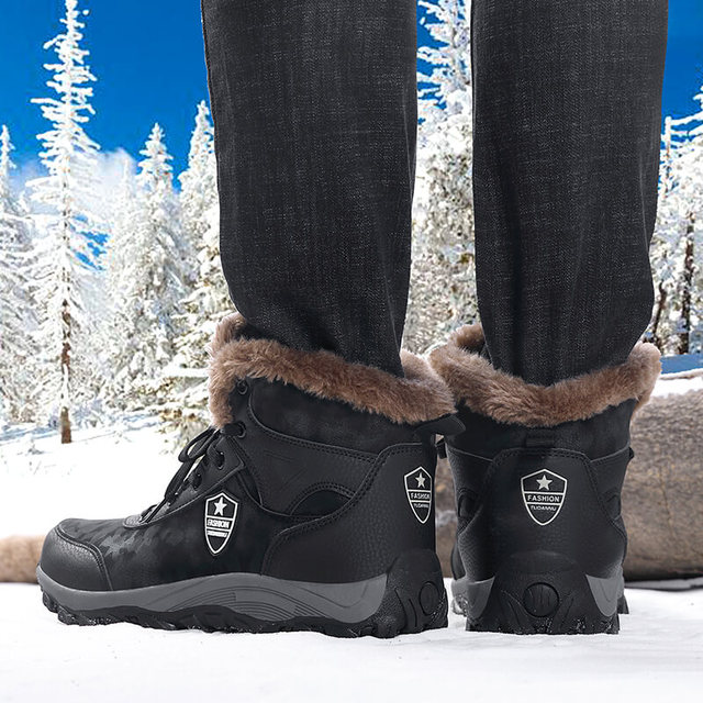 Męskie buty zimowe 2019, ciepłe pluszowe kostki, trampki ręcznie wykonane - Wianko - 14