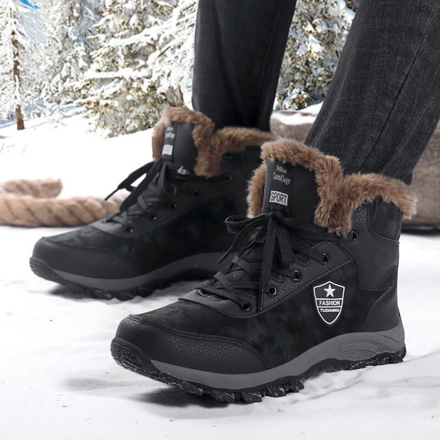 Męskie buty zimowe 2019, ciepłe pluszowe kostki, trampki ręcznie wykonane - Wianko - 17