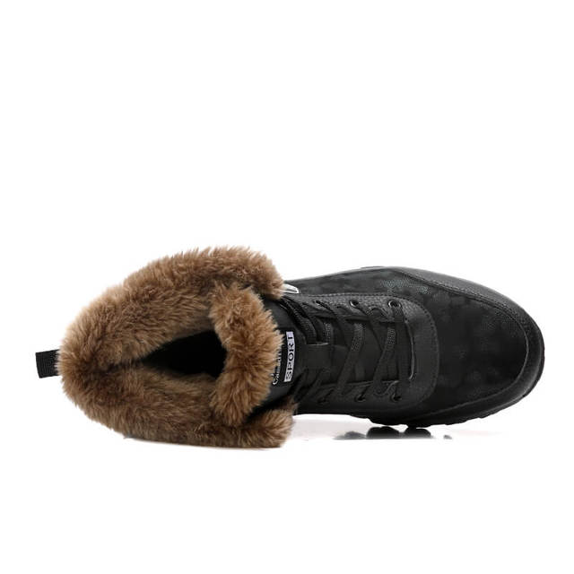 Męskie buty zimowe 2019, ciepłe pluszowe kostki, trampki ręcznie wykonane - Wianko - 2