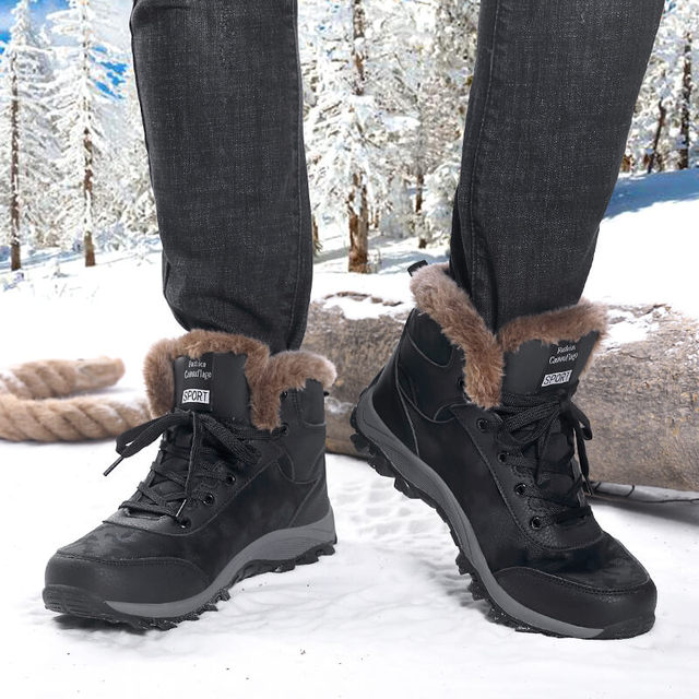 Męskie buty zimowe 2019, ciepłe pluszowe kostki, trampki ręcznie wykonane - Wianko - 13