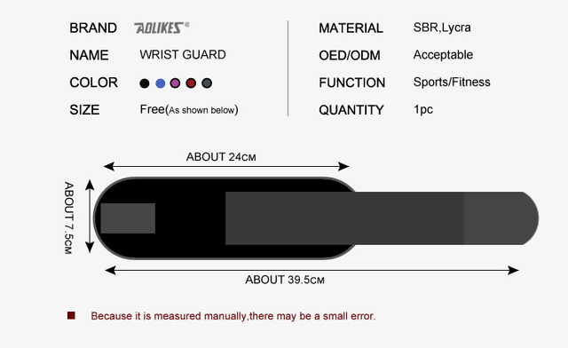 Stabilizator nadgarstka AOLIKES - regulowana opaska sportowa bezpieczeństwo Unisex - Wianko - 1
