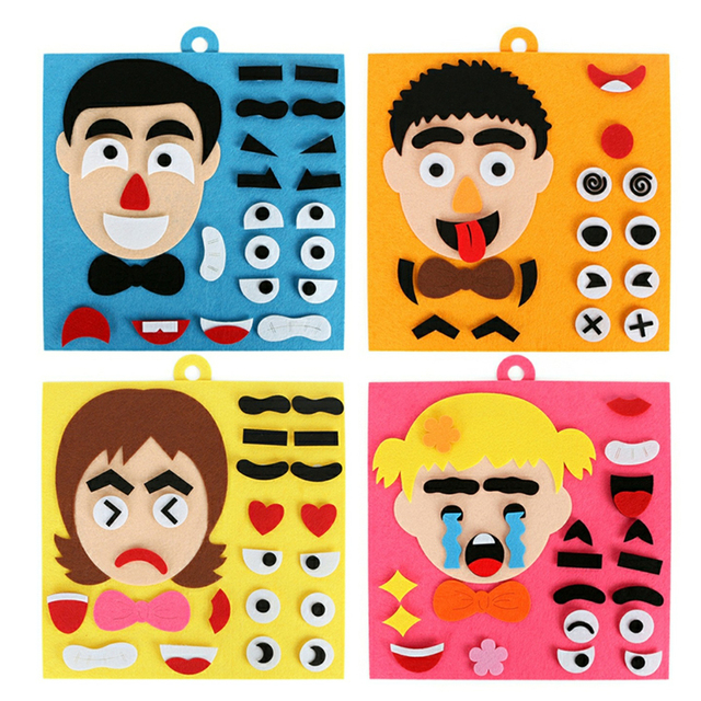 3D Puzzle EVA DIY Emotion - zestaw montessoriańskich edukacyjnych zabawek dla dzieci z kreskówkowymi motywami - Wianko - 3