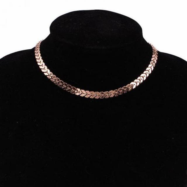 Naszyjnik z biżuterią koreańskim stylem, przesadnie metalowy, z geometrycznym zdobieniem na pojedynczej warstwie łańcuszka - Wianko - 11
