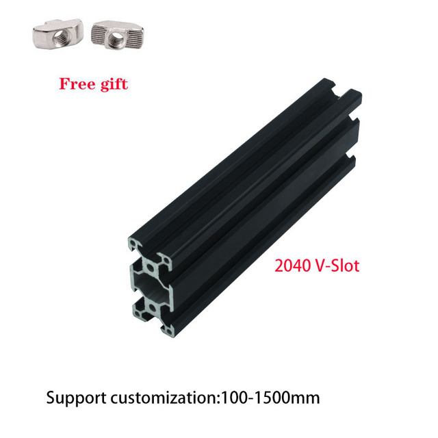 1 sztuka czarnego 2040 v-slot profilu aluminiowego, norma europejska, długość 100-1200mm, anodowane, do drukarek 3D CNC - Wianko - 6