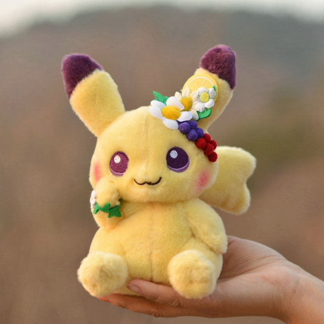 Pluszowa zabawka Pikachu i Eevee - Pokemon wieniec Corolla Elf Anime obrazek - Wianko - 7