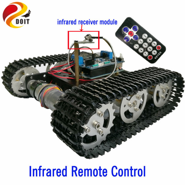 Sterowanie IR gąsienicowym podwoziem zbiornika przez telefon z Arduino UNO R3 - Wianko - 1