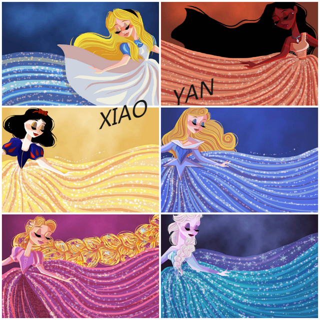 5D Księżniczka Disney DIY - Zestaw diamentowego malowania - Pełne diamenty - Haftowanie ręczne - Dekoracja wnętrz - Wianko - 1