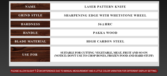 Nóż szefa kuchni wysokiej węgla noże kuchenne Damascus wzór laserowy japoński nóż Santoku Cleaver krojenie nóż introligatorski Grandsharp - Wianko - 5