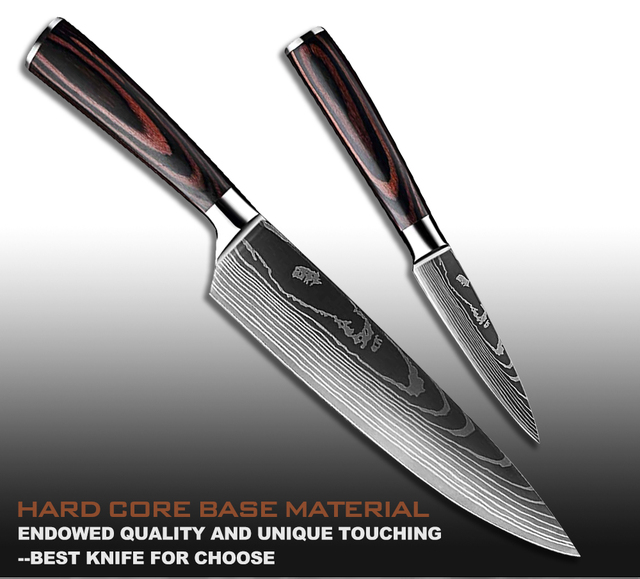 Nóż szefa kuchni wysokiej węgla noże kuchenne Damascus wzór laserowy japoński nóż Santoku Cleaver krojenie nóż introligatorski Grandsharp - Wianko - 7