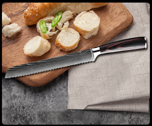 Nóż szefa kuchni wysokiej węgla noże kuchenne Damascus wzór laserowy japoński nóż Santoku Cleaver krojenie nóż introligatorski Grandsharp - Wianko - 17
