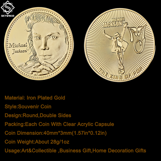 Moneta złota pamiątka Król muzyki Pop - Michael Jackson z dekoracyjnym pudełkiem - Wianko - 22