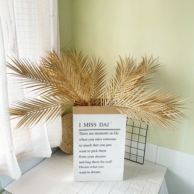 Sztuczna roślina klon liść eukaliptusa złocony - dekoracja do domu, sypialni, biura, ślubu i świąt - Wianko - 3