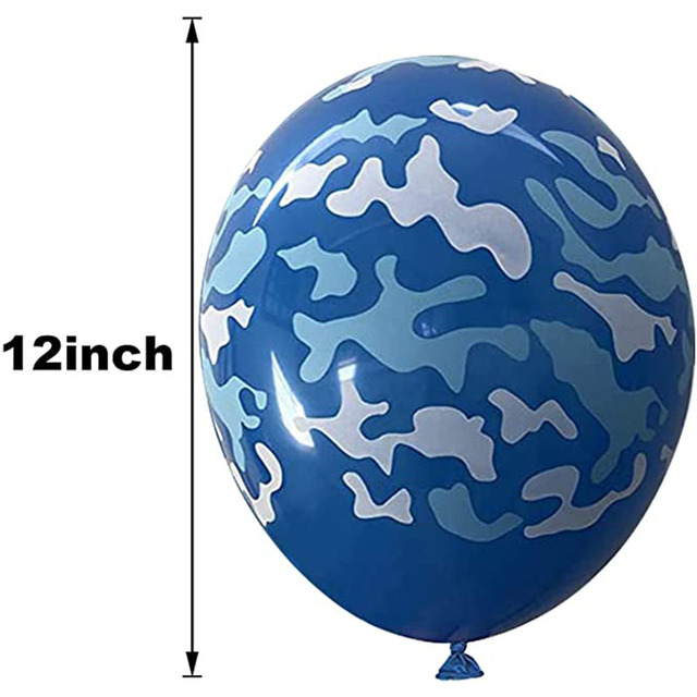 Balon Camo niebieski, 30 sztuk, 12 cali, dla marynarki wojennej - dekoracja dziecięca, urodzinowa, na temat morza i nieba - Wianko - 4