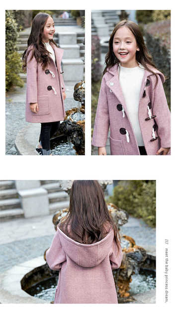 Dorywczy płaszcz zimowy dla dziewczynki w nowej kolekcji 2021 z kapturem i wysoką jakością - Wianko - 7