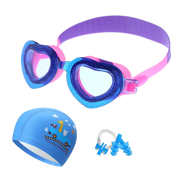 Okulary pływackie dla dzieci z zatyczkami, czepek kąpielowy i cechy profesjonalne - Wianko - 2