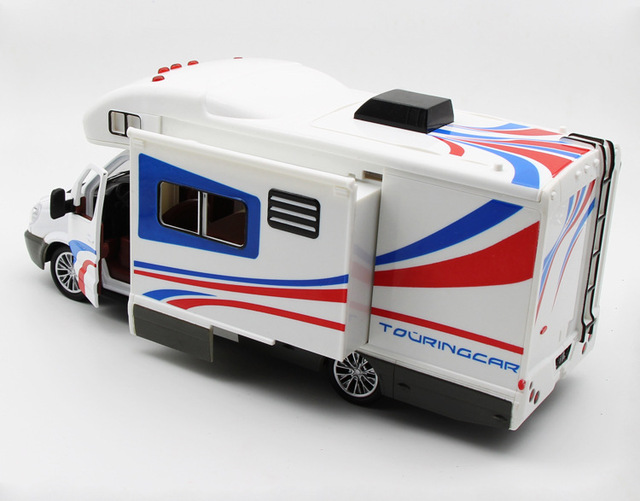 Luksusowy model samochodu campingowego RV 1:32 z odlewanego metalu dla dzieci - Wianko - 13