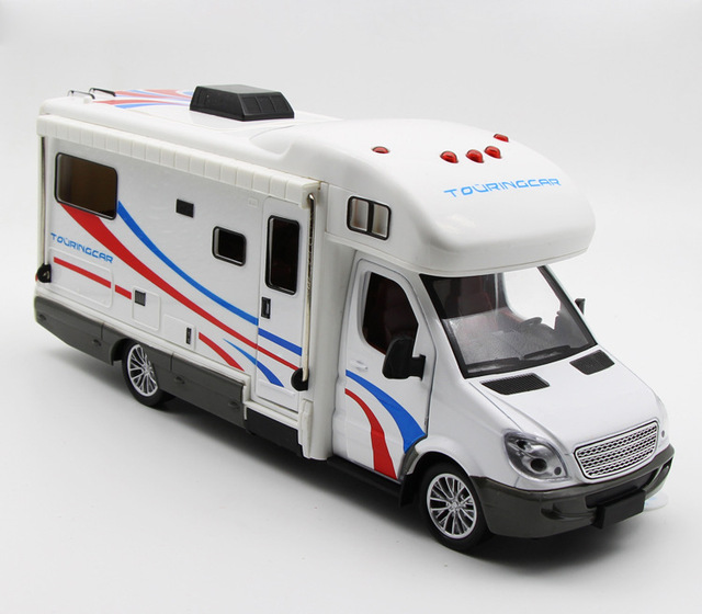 Luksusowy model samochodu campingowego RV 1:32 z odlewanego metalu dla dzieci - Wianko - 14