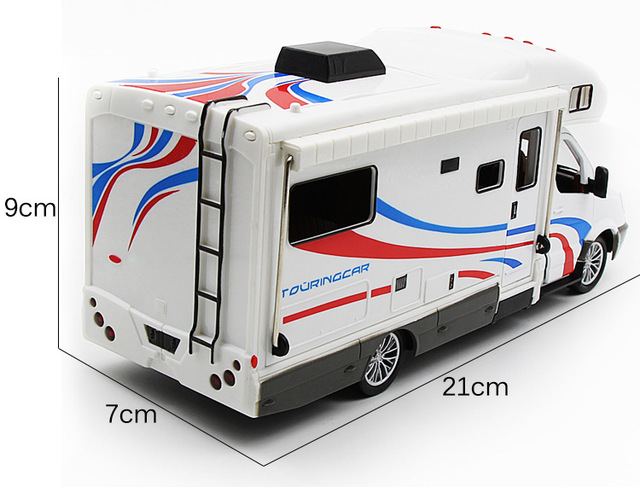 Luksusowy model samochodu campingowego RV 1:32 z odlewanego metalu dla dzieci - Wianko - 6