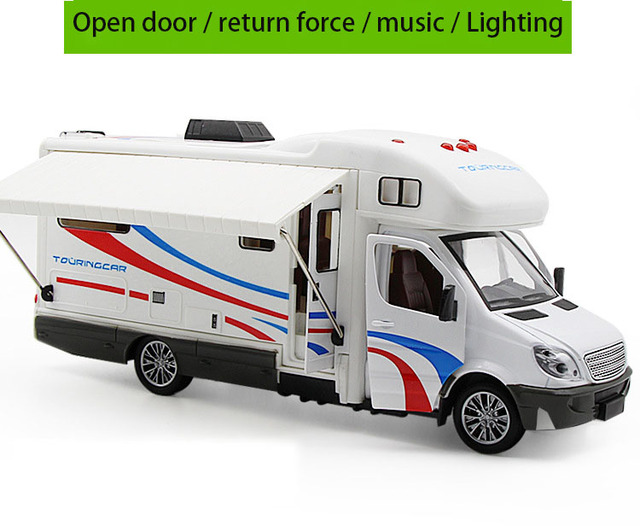 Luksusowy model samochodu campingowego RV 1:32 z odlewanego metalu dla dzieci - Wianko - 3