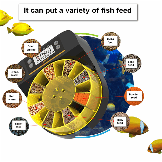 Automatyczny podajnik karmy czasowy i ilościowy dla ryb - suszone krewetki dla arowanów, mały i precyzyjny z inteligentną ozdobą - Wianko - 15