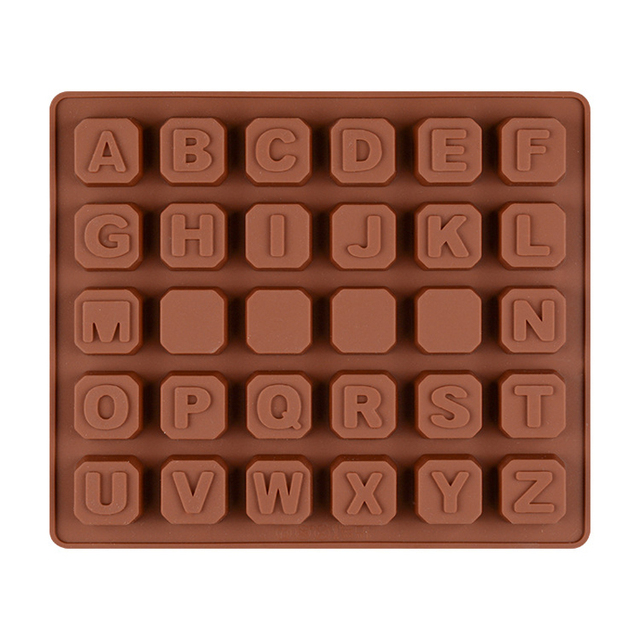Forma do ciast, silikonowe litery alfabetu, kwadratowe, do tworzenia czekoladowych dekoracji na przyjęcia i przygotowywania ciast DIY - Wianko - 7