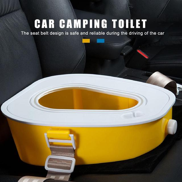 Komoda toaletowa kempingowa samochodowa do podróży turystyka długie podróże mobilna deska klozetowa z 10 torbą zastępczą - Wianko - 3