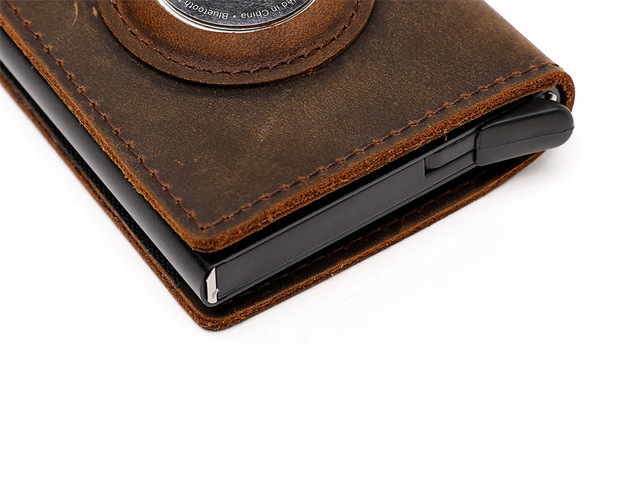 Skórzany portfel z blokadą Rfid i uchwytem na pieniądze - etui na karty i dokumenty z magnetyczną kartą Airtag - Wianko - 17