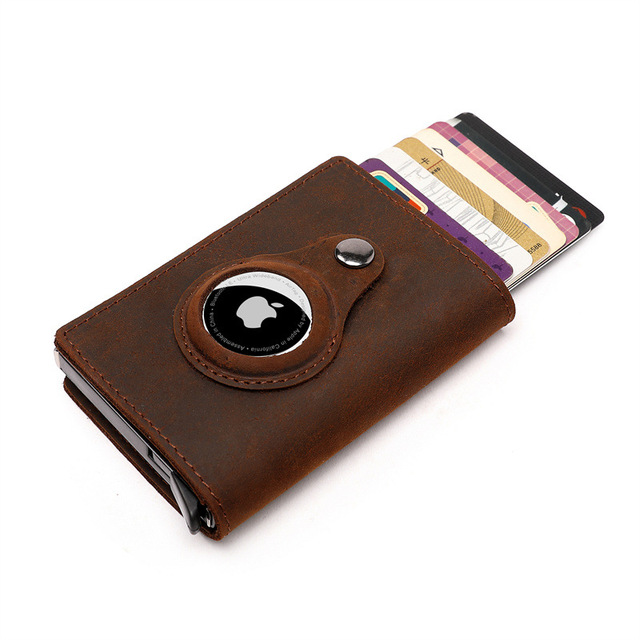 Skórzany portfel z blokadą Rfid i uchwytem na pieniądze - etui na karty i dokumenty z magnetyczną kartą Airtag - Wianko - 20