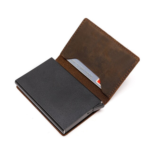 Skórzany portfel z blokadą Rfid i uchwytem na pieniądze - etui na karty i dokumenty z magnetyczną kartą Airtag - Wianko - 12
