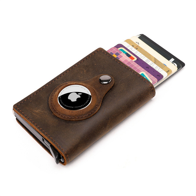 Skórzany portfel z blokadą Rfid i uchwytem na pieniądze - etui na karty i dokumenty z magnetyczną kartą Airtag - Wianko - 19