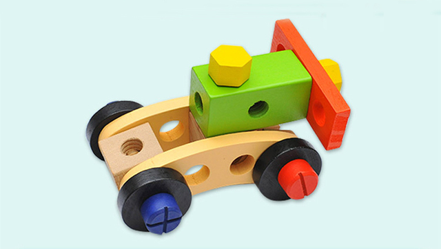 Drewniana skrzynka z narzędziami DIY dla dzieci - edukacyjne zestaw narzędzi do naprawy, symulacja, nauka inżynierii, puzzle - prezent dla chłopca - Wianko - 4