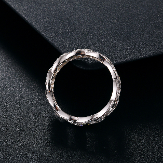 Pierścień 925 Sterling Silver z dziurami - biżuteria musująca Hip Hop, kubański Link - prezenty unisex, punk dla kobiet - Wianko - 7