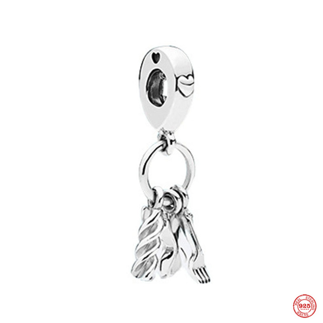 Nowa srebrna konewka Spoon Pot Scissor wisiorek pasuje do bransoletki Pandora 925 dla kobiet - biżuteria koralik - Wianko - 8