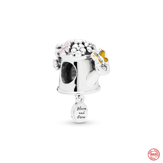 Nowa srebrna konewka Spoon Pot Scissor wisiorek pasuje do bransoletki Pandora 925 dla kobiet - biżuteria koralik - Wianko - 12