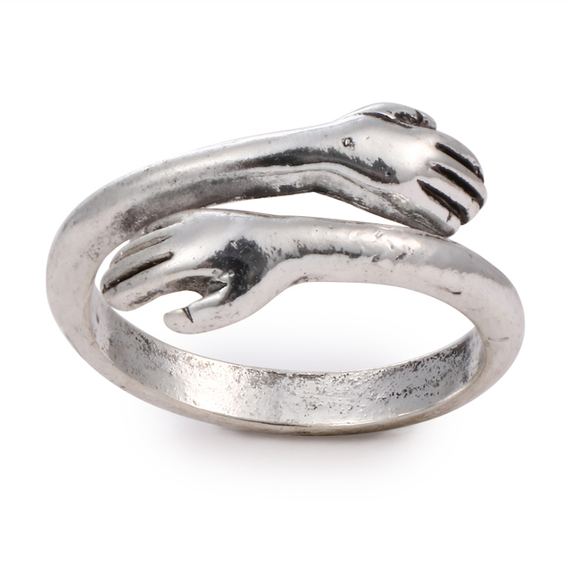 Regulowany pierścionek zwierząt z motywem królika, delfina i hipisowskiego stylu vintage, wykonany ręcznie z posrebrzanymi knuckles – prezent biżuteryjny dla kobiet i dziewcząt - Wianko - 101