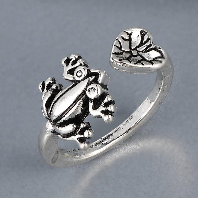 Regulowany pierścionek zwierząt z motywem królika, delfina i hipisowskiego stylu vintage, wykonany ręcznie z posrebrzanymi knuckles – prezent biżuteryjny dla kobiet i dziewcząt - Wianko - 8