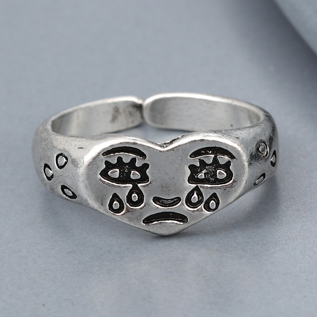 Regulowany pierścionek zwierząt z motywem królika, delfina i hipisowskiego stylu vintage, wykonany ręcznie z posrebrzanymi knuckles – prezent biżuteryjny dla kobiet i dziewcząt - Wianko - 65