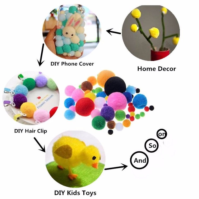 Miękkie piłki pomponowe (10/15/20/25/30/40mm) - zabawki dekoracyjne dla dzieci i na ślub, akcesoria do szycia - Wianko - 6