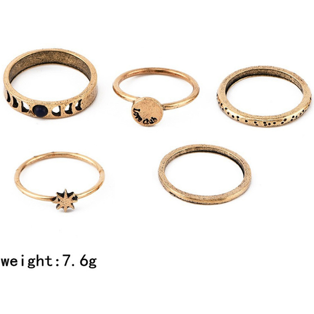 Nowoczesne, geometria pierścionków metalu punk w zestawie dla kobiet z designerskim wzornictwem muszli - Rock Style biżuteria - Wianko - 24