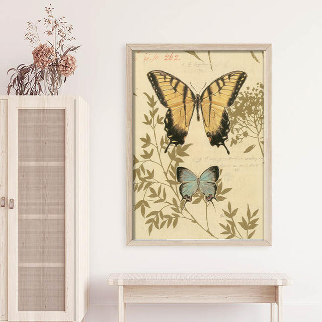 Plakat na ścianę - Vintage Fashion Butterfly, owad natura, malarstwo i kaligrafia, przedszkole, wystrój salonu, płótno malarskie dla dzieci - Wianko - 9