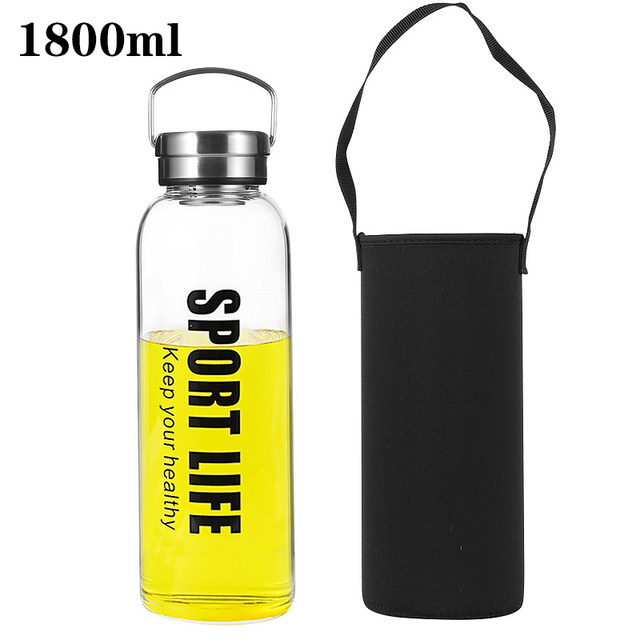 Sportowa butelka na wodę z obudową ochronną - duża pojemność 1500ml / 1800ml / 2000ml - wysokiej jakości - Wianko - 7