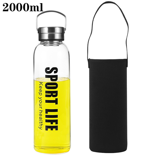 Sportowa butelka na wodę z obudową ochronną - duża pojemność 1500ml / 1800ml / 2000ml - wysokiej jakości - Wianko - 8